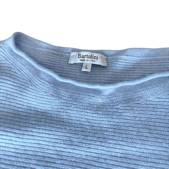 Bartolini Italy Sweater Silk Cashmere Wool Blend Womens Size Large Light Blue - Picture 7 of 11